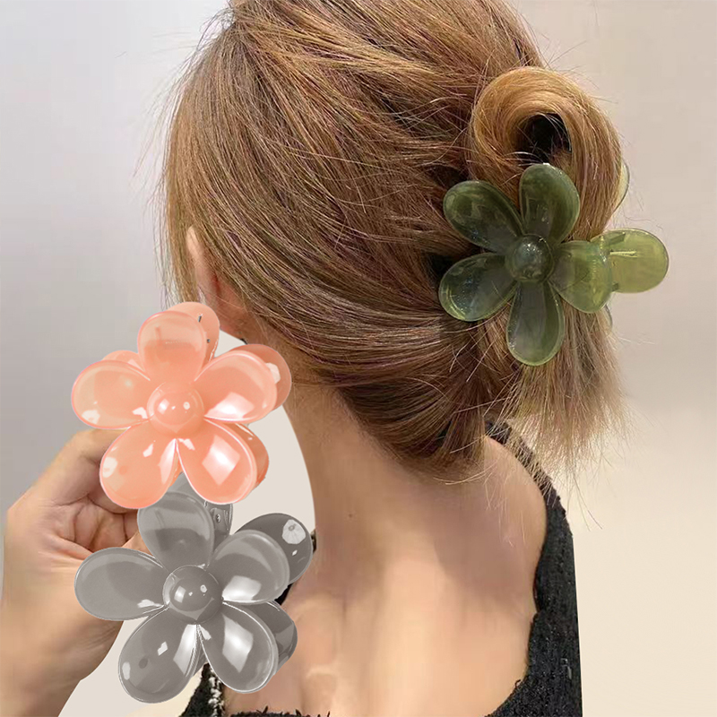 Haarklammer aus Kunststoff mit fünfblättriger Blume